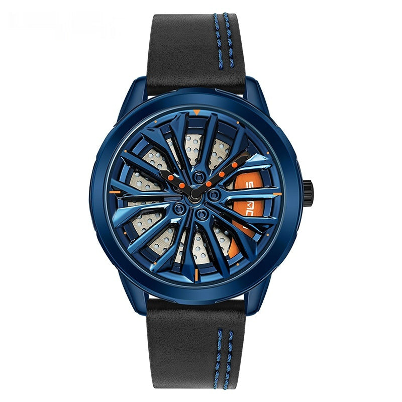 Men's 360° Rotating Alloy Wheel Series Wrist Watch