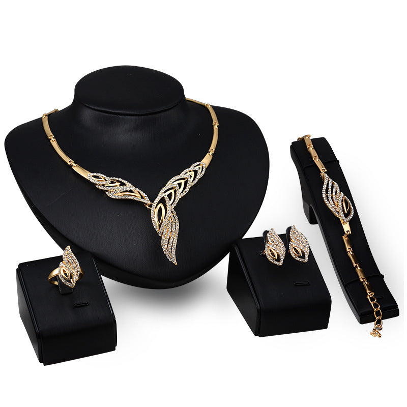 Exaggerated Bridal Four-piece Jewellery Set For Women