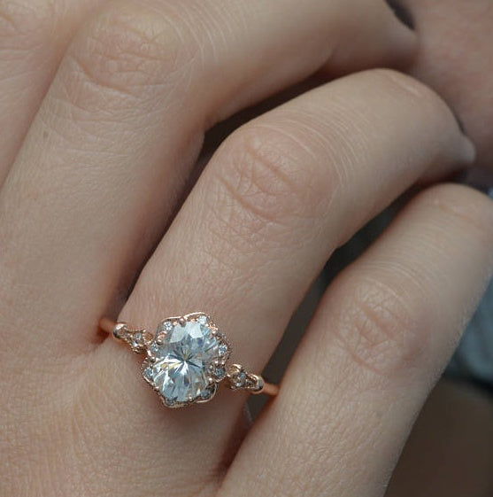 14k gold-studded topaz Ring silver coated jewellery