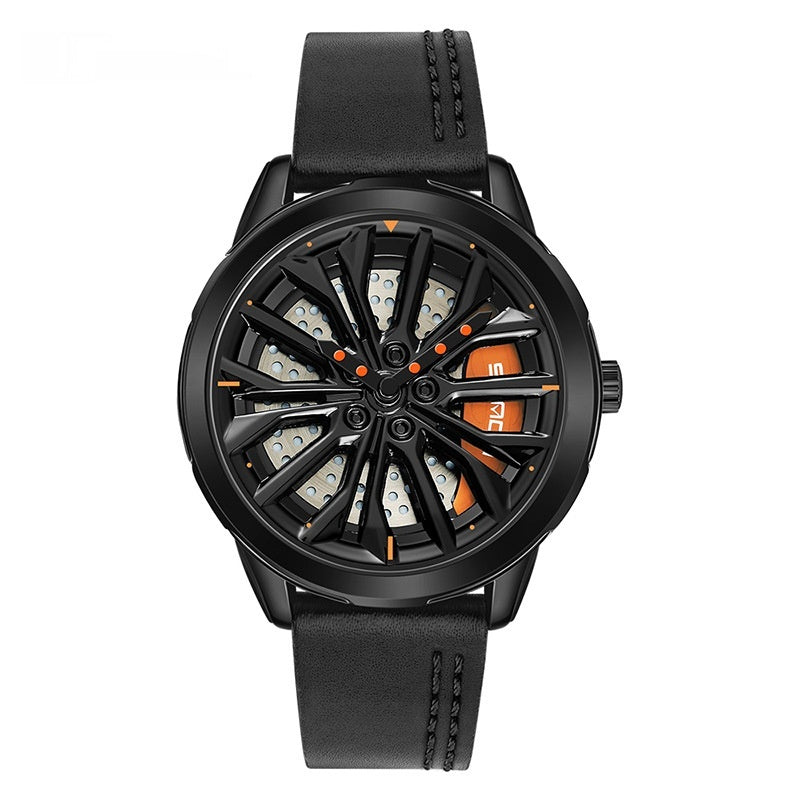 Men's 360° Rotating Alloy Wheel Series Wrist Watch