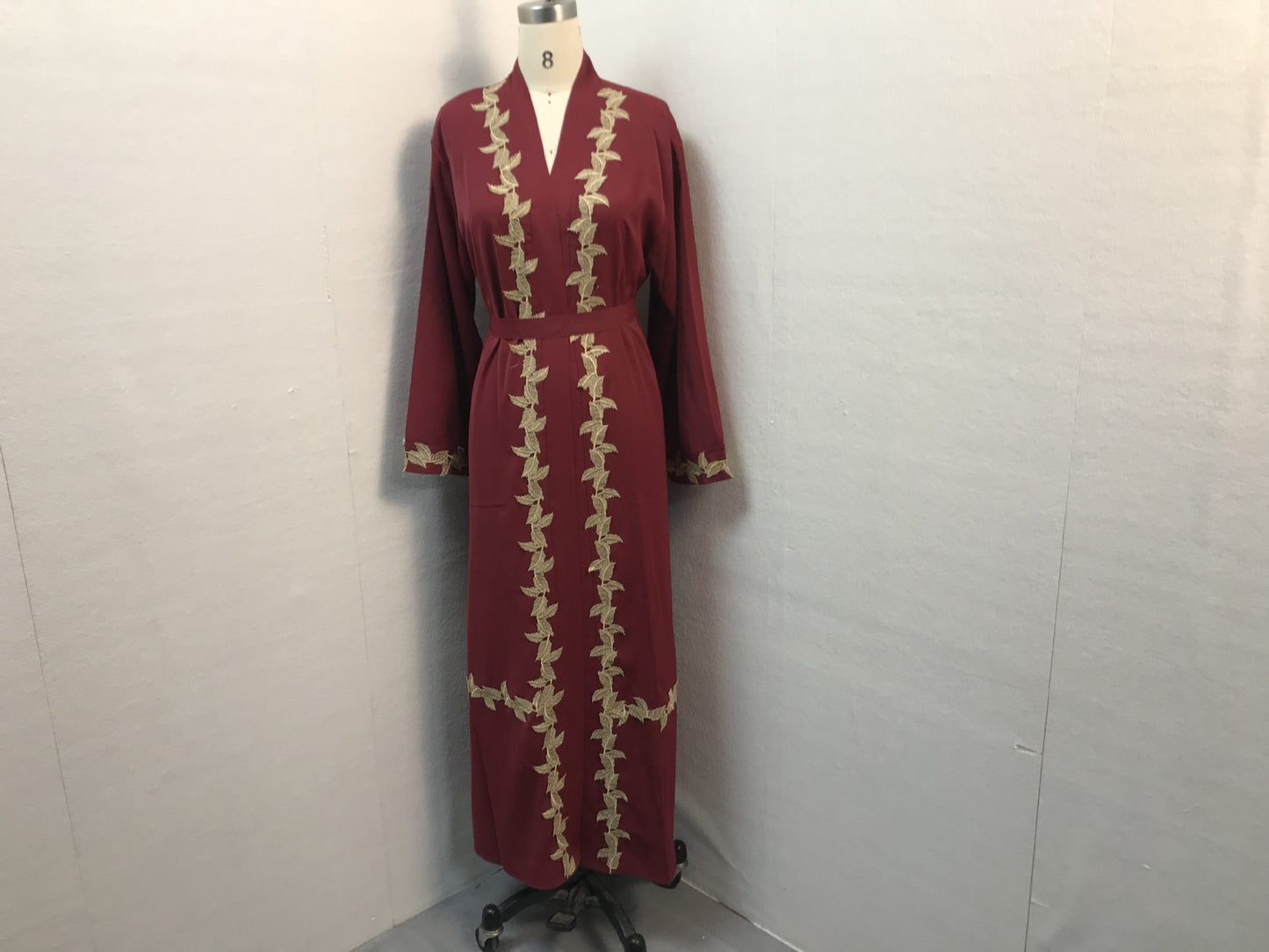 Modern Middle-East Long Embroidered Lace Abaya (Burkha,kaftan) For Women