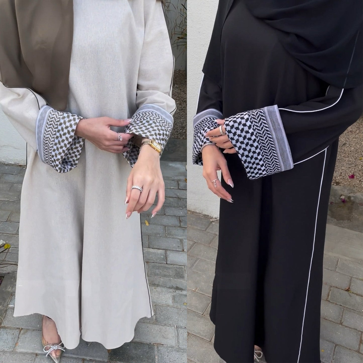 Elegant Middle-East Stitching keffiyeh Series Abaya (Burkha,Kaftans) For Women