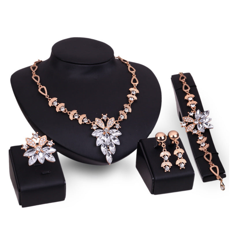 Classic Crystal Jewelry Set Of Four Sets
