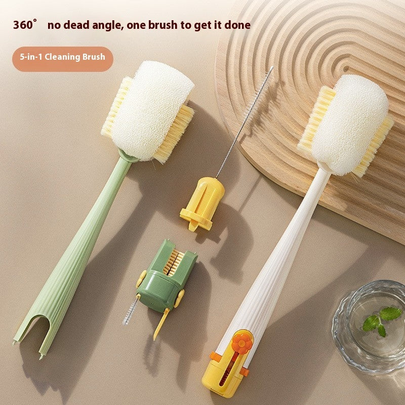 Multi-purpose 5-in-1 Cup Washing Brush With Insulation Kitchen Gadget