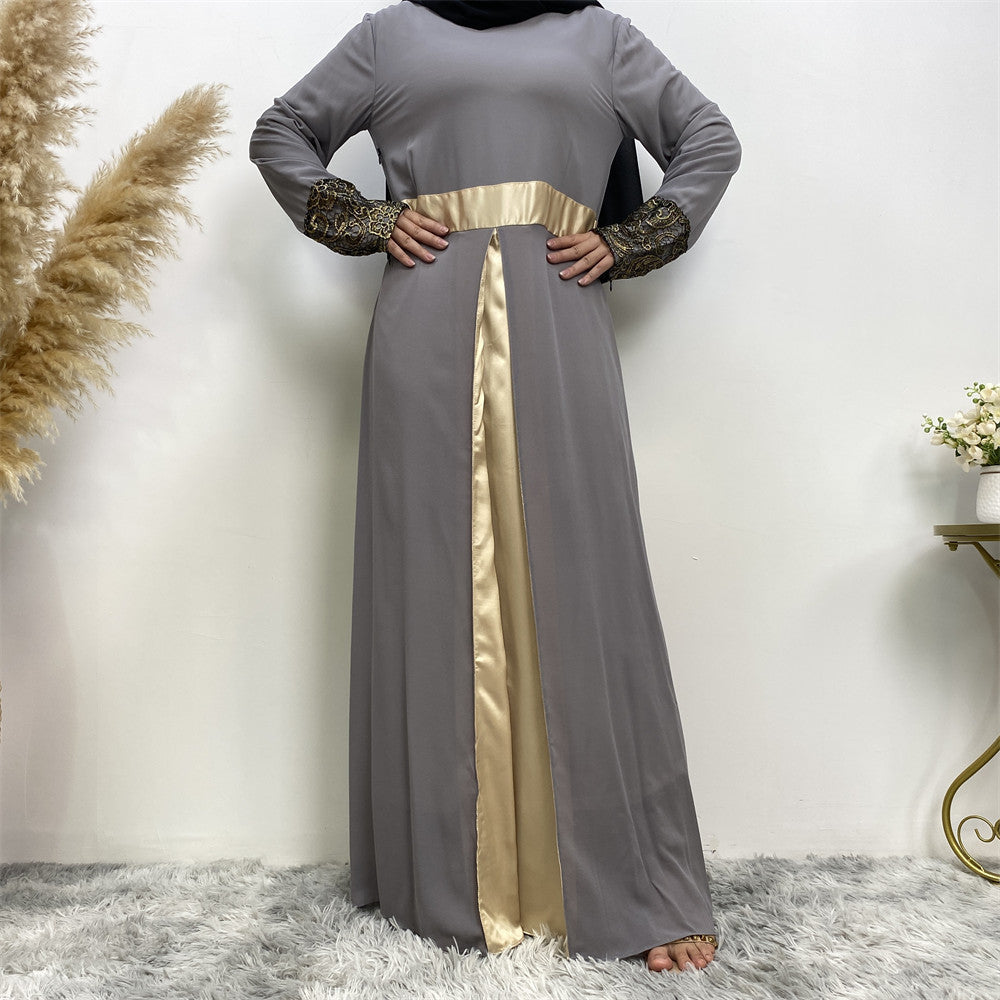 lavish Patchwork Long Sleeved Abaya (Burkha,kaftan) For Women