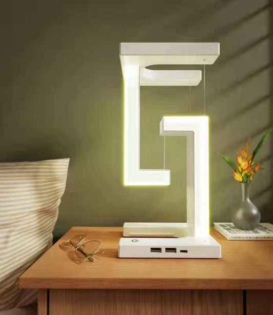 Elegant Suspension Table Lamp & Smartphone Wireless Charger