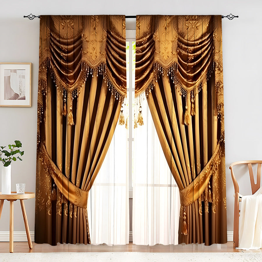 European Elegant & Luxury Creative Home Flower Character Black-Out Curtains