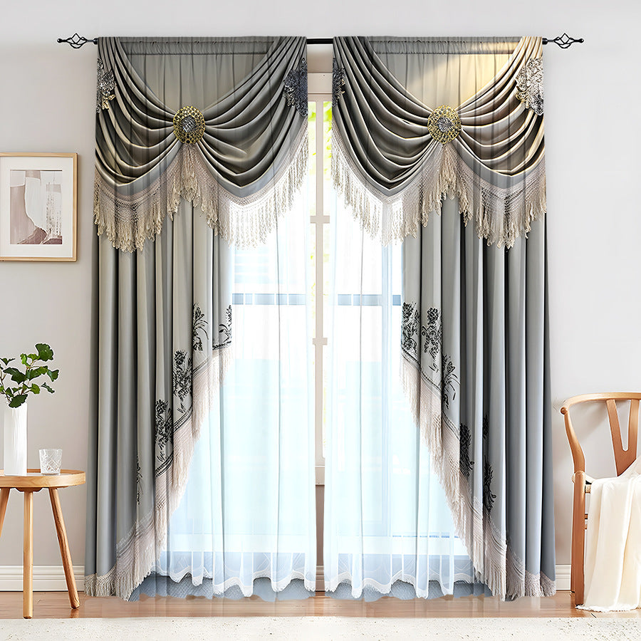 European Elegant & Luxury Creative Home Flower Character Black-Out Curtains