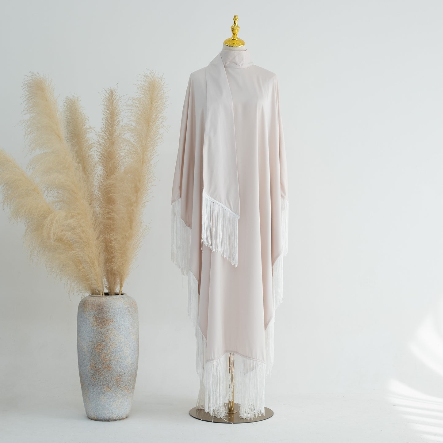 Modern Iranian Matte-Color Bat Tassel Abaya (Burkha,kaftan) For Women