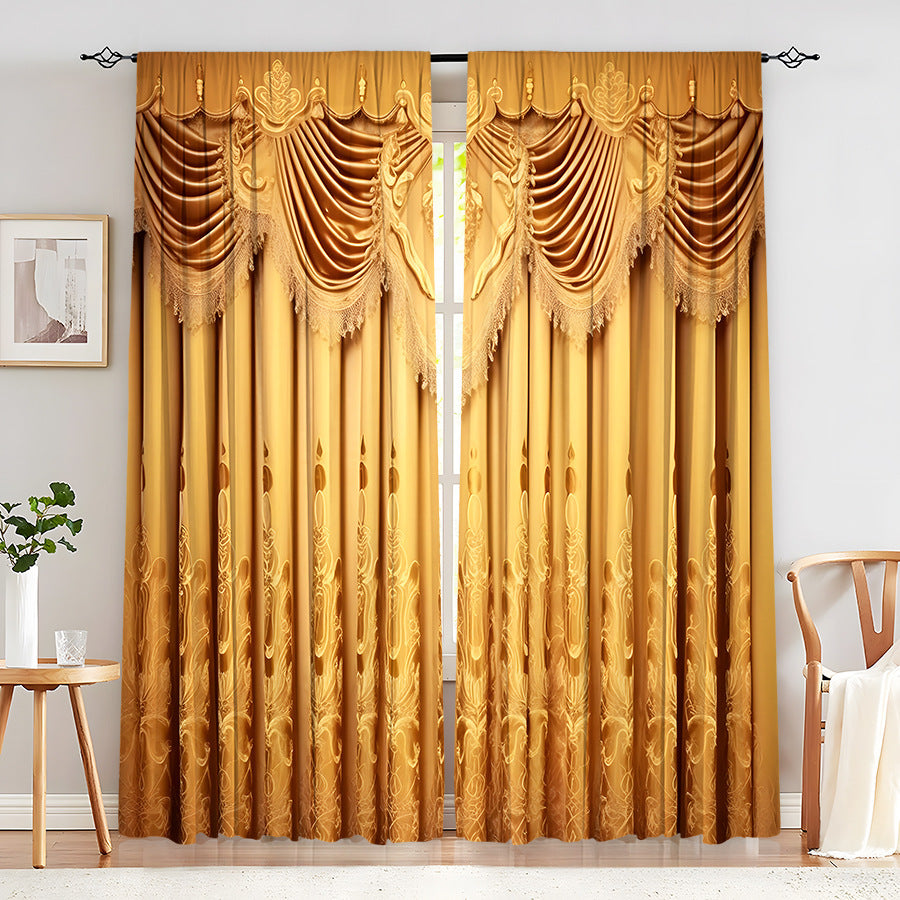 European Elegant & Luxury Creative Home Flower Character Black-Out Curtains