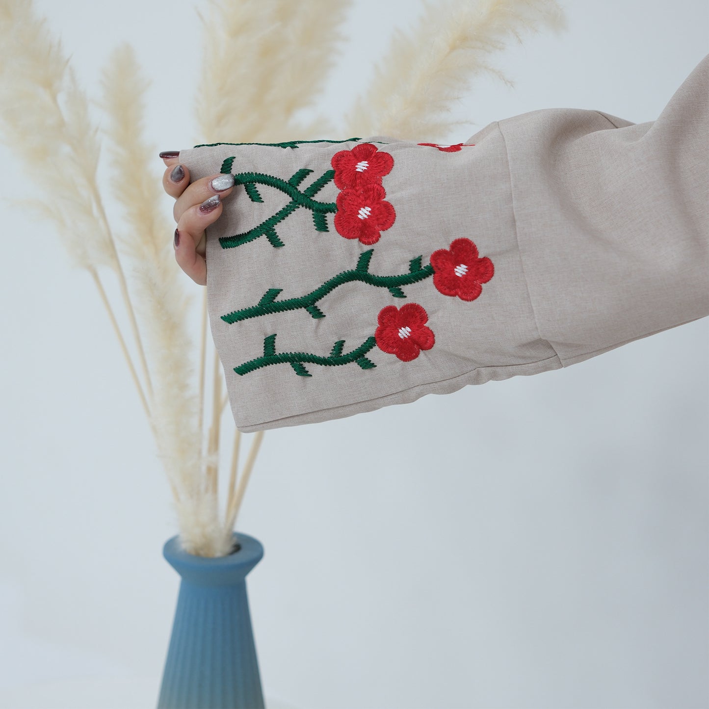 Modest Middle-East Flower Embroidery Abaya ( Burkha,Kaftans) For Women