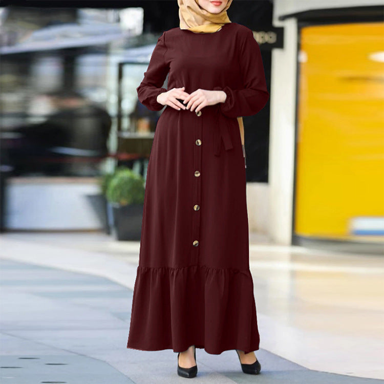 Modern American & Europe Style Round Neck Abaya (Burkha,kaftan) For Women