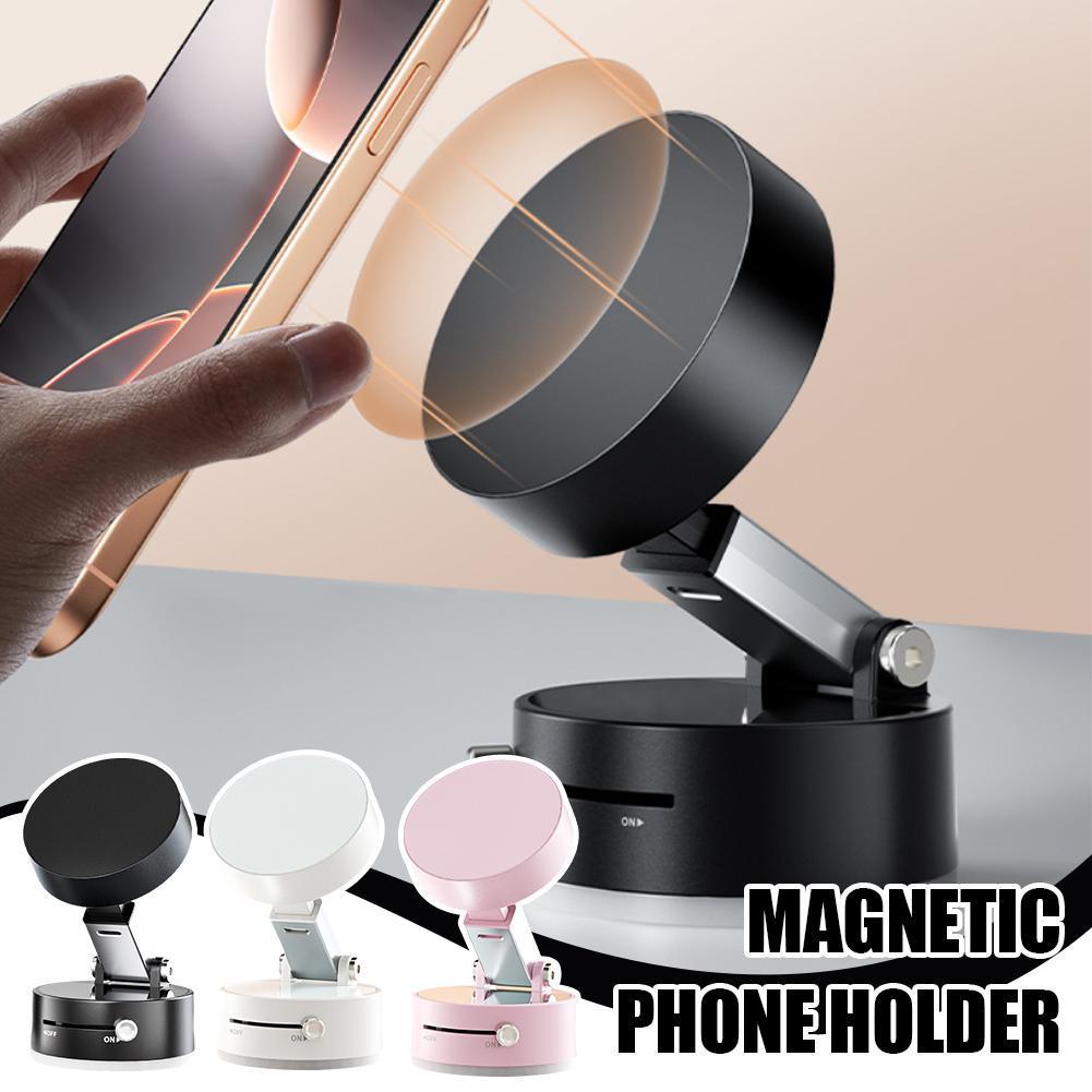 Foldable Magnetic Vacuum (Suction ) Car Phone Holder Cup Hands-Free Navigation For Smart Phone