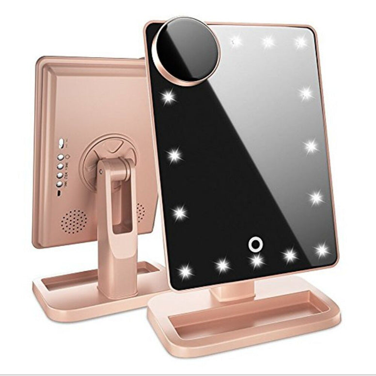 Touch Screen Makeup Mirror With LED & Built-in Bluetooth Speaker With 10X Magnifying Mirror
