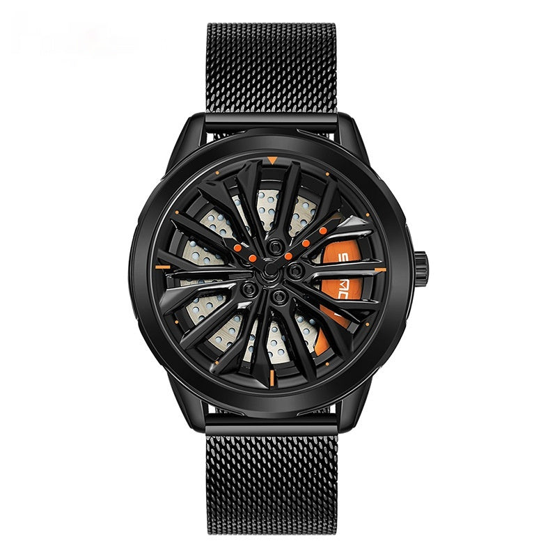 Men's 360° Rotating Alloy Wheel Series Wrist Watch