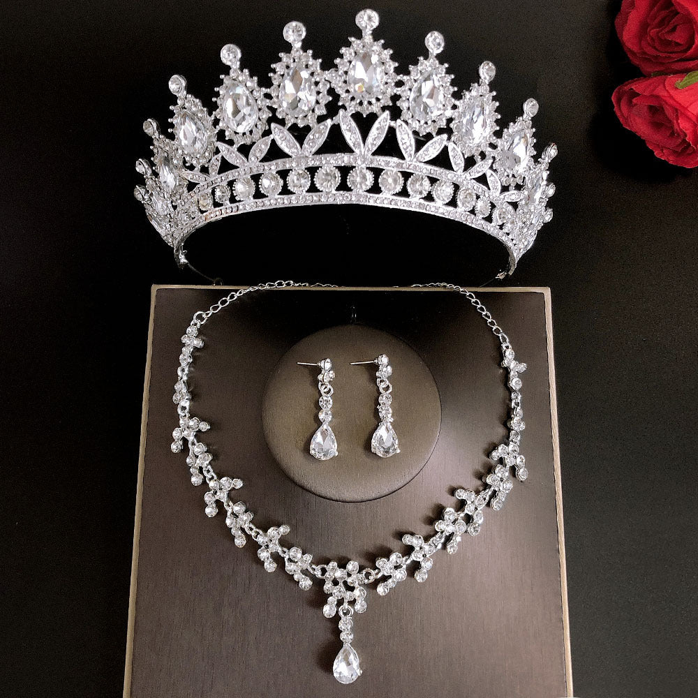 Royal Queen Bridal Jewelry Sets For Women Luxury Tiaras Crown
