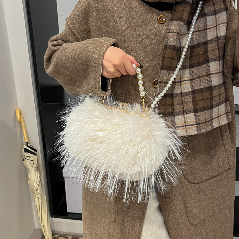 Lavish Feather Handbag + Vanity For Women