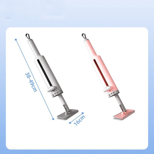 Multipurpose 180° Rotatable Self-Squeeze Mini Mop With Crevice Brush And Flat Squeeze Mop