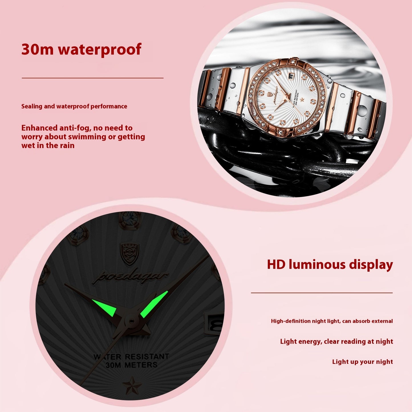 Elegant Ultra-thin Watch for Women With Luminous