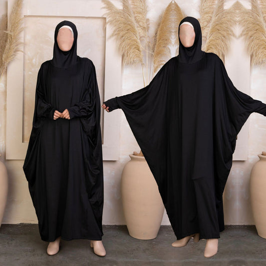 Iranian Middle East Traditional Solid Color Long Sleeve Loose Abaya (Burkha,kaftan) For Women