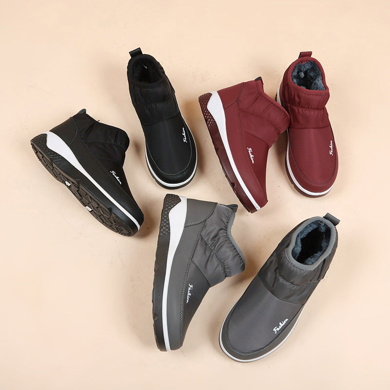 Women's Winter Velvet And Cotton Round Toe Sneakers