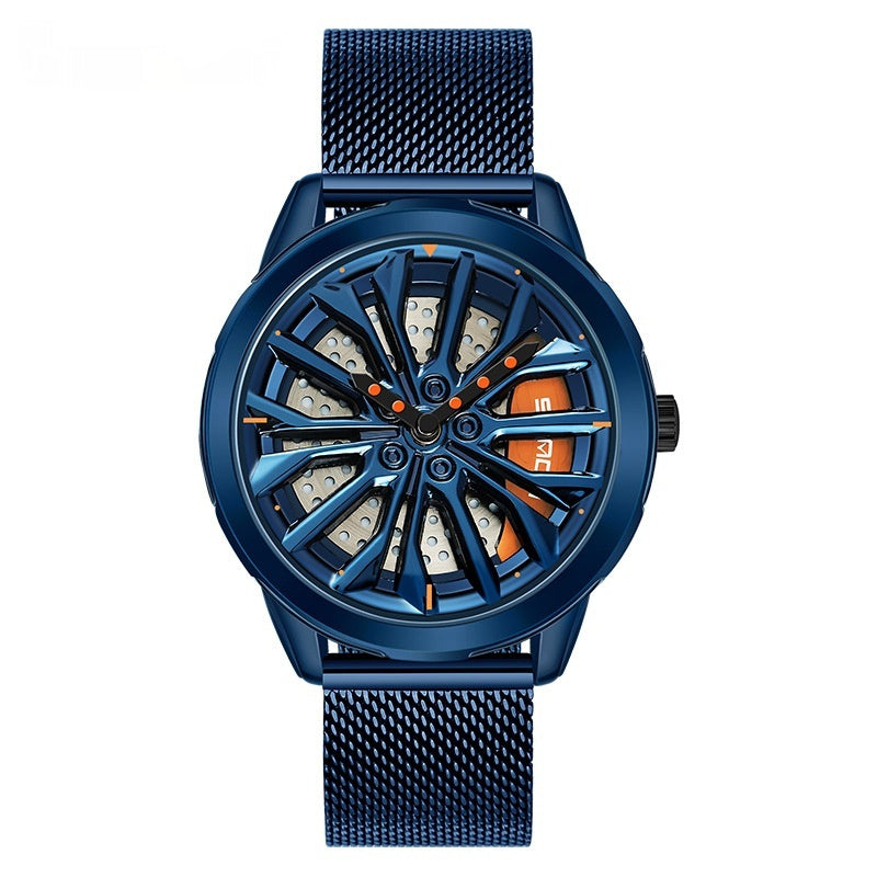 Men's 360° Rotating Alloy Wheel Series Wrist Watch