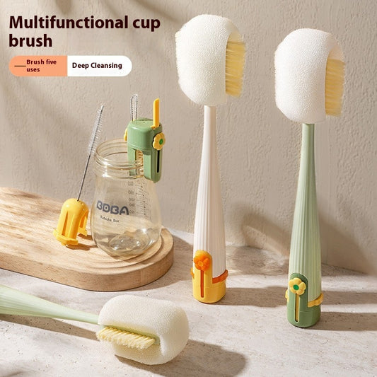 Multi-purpose 5-in-1 Cup Washing Brush With Insulation Kitchen Gadget