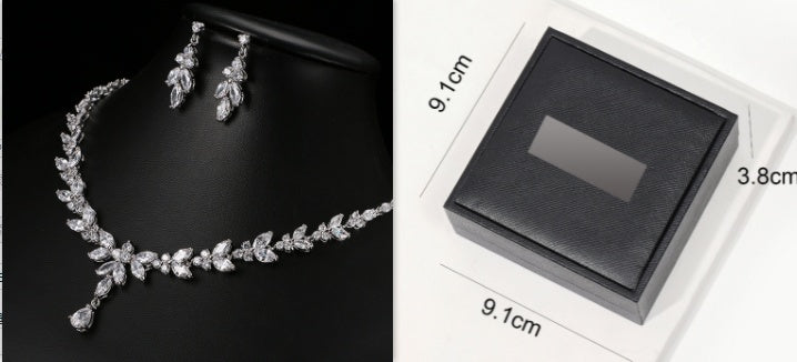 Elegant Crystal Alloy Necklace and earrings jewelry set