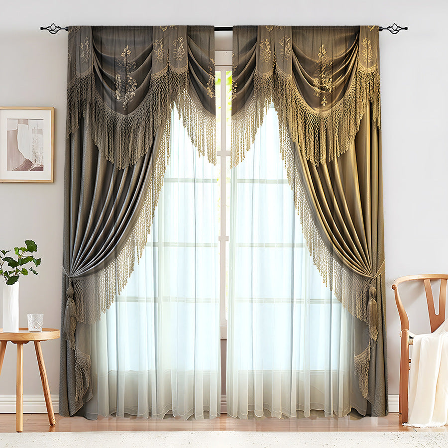 European Elegant & Luxury Creative Home Flower Character Black-Out Curtains