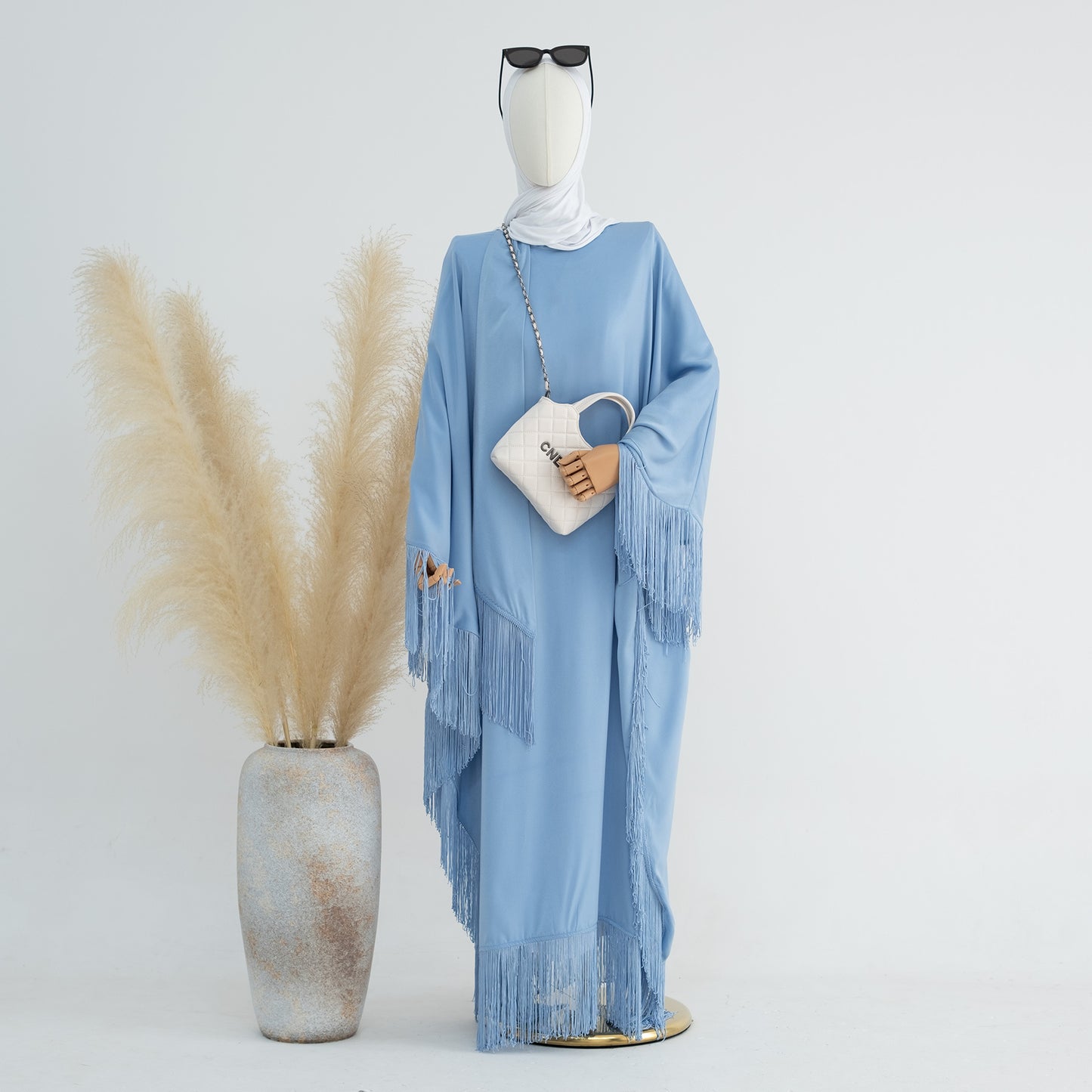 Modern Iranian Matte-Color Bat Tassel Abaya (Burkha,kaftan) For Women