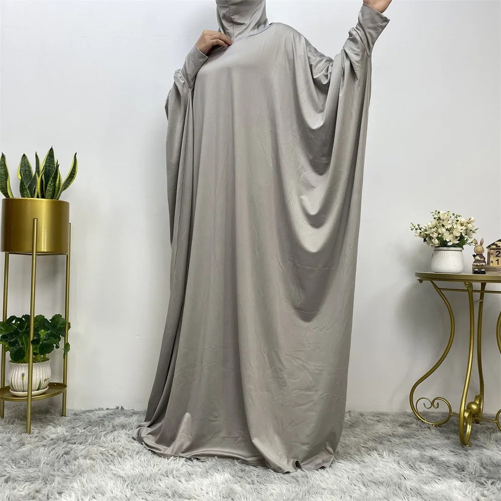 Iranian Middle East Traditional Solid Color Long Sleeve Loose Abaya (Burkha,kaftan) For Women