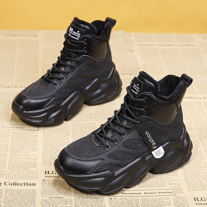 Women's Winter Vulcanized Sneakers With Height Increase Inner Warm Sole