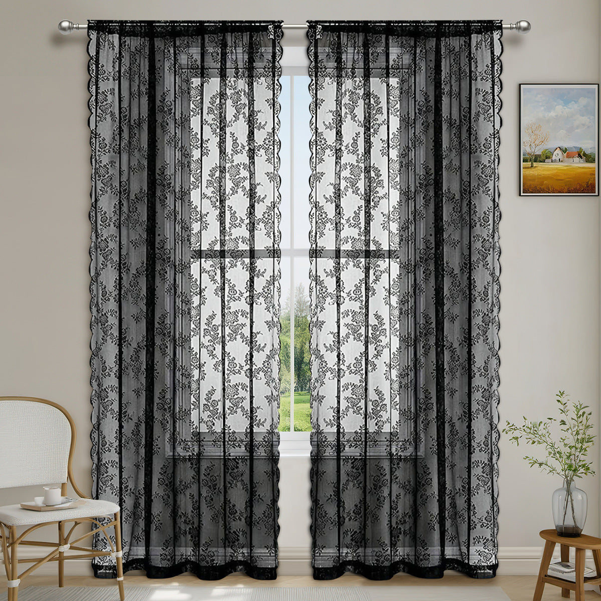 Vintage Lace Half Shade Curtain