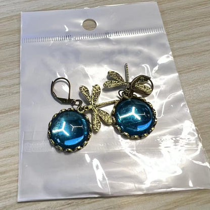 Elegant Women's Earrings Hanging Vintage Dragonfly Pendant Earring