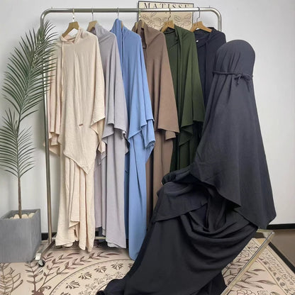 Iranian Two-piece Headscarf & Abaya (Burkha,kaftan) For Women
