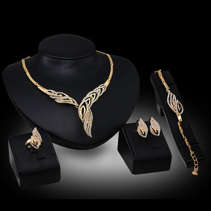 Exaggerated Bridal Four-piece Jewellery Set For Women