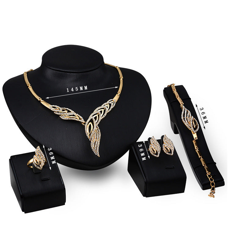 Exaggerated Bridal Four-piece Jewellery Set For Women