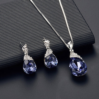 Elegant  Alloy Plating Necklace & Earrings Set With Rhinestone