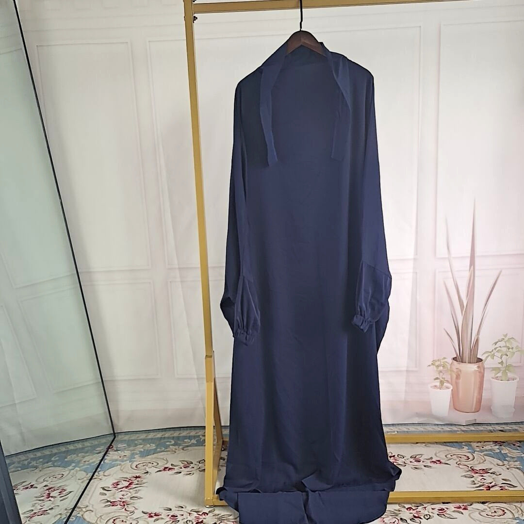 Iranian Matte-Color With Puff Slevee One-piece Prayer Abaya (Burkha,kaftan) For Women