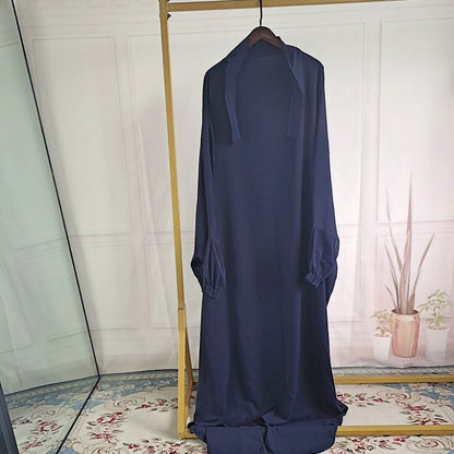 Iranian Matte-Color With Puff Slevee One-piece Prayer Abaya (Burkha,kaftan) For Women