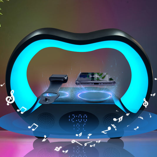 6 In 1 Smart Remote Control Bluetooth-compatible Ambience Intelligent LED Table Lamp Multi-function With Wireless Charger