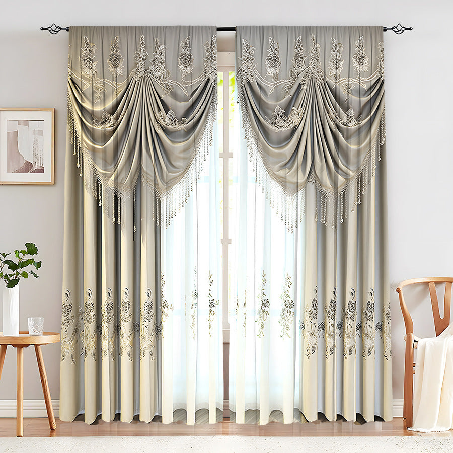 European Elegant & Luxury Creative Home Flower Character Black-Out Curtains