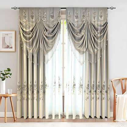European Elegant & Luxury Creative Home Flower Character Black-Out Curtains
