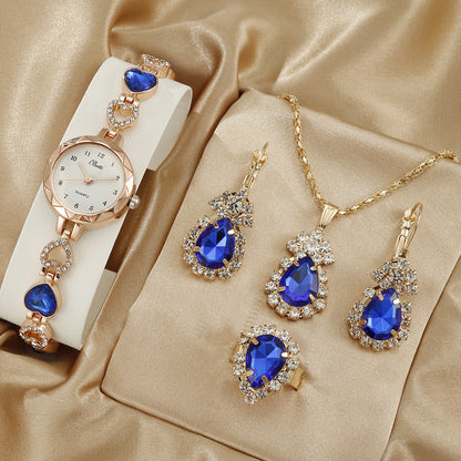Women's Simple Quartz Watch With Jewelry Set