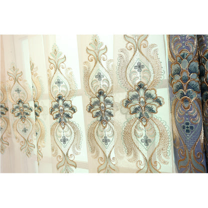 Elegant Luxury Slub Cotton Embroidery curtain fabric