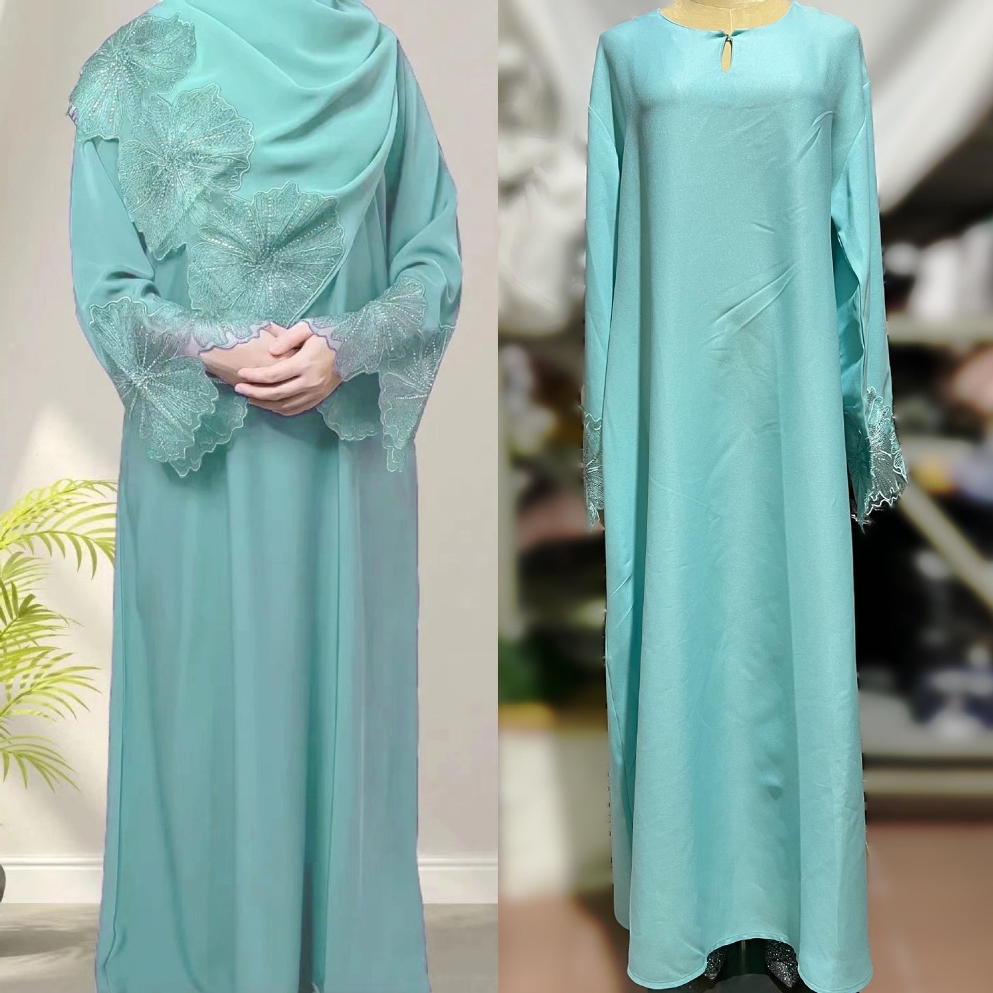 Elegant Indonesian Abaya  (Burkha,kaftan) With Headscarf  For Women