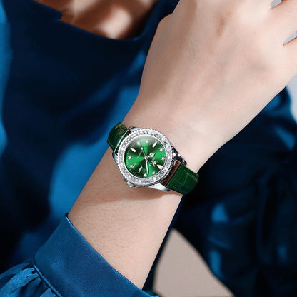 Luxury Elegant Quartz Diamond pendant  Women's Stainless Steel Watch