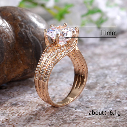 Classic Six-Claw Gold-Plated Finger Ring Jewellery