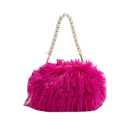 Lavish Feather Handbag + Vanity For Women