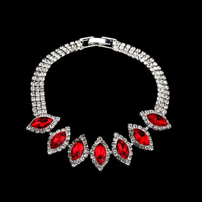 Classic Bridal White Crystal Floral Jewelry Set